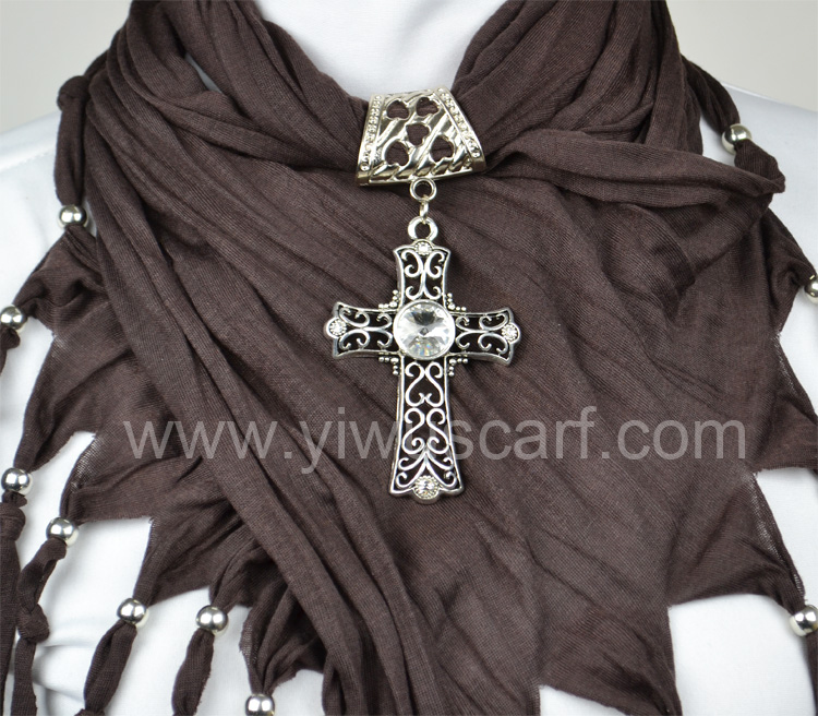 Cross Pendant Scarf alloy