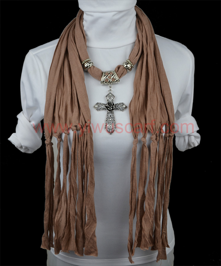 Cross flower jewelry scarf