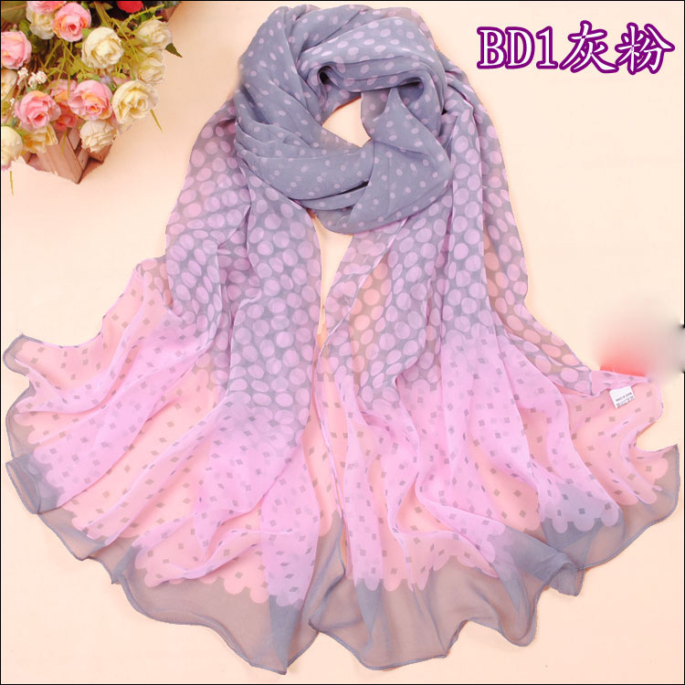Widened to increase dot scarves, georgette scarves