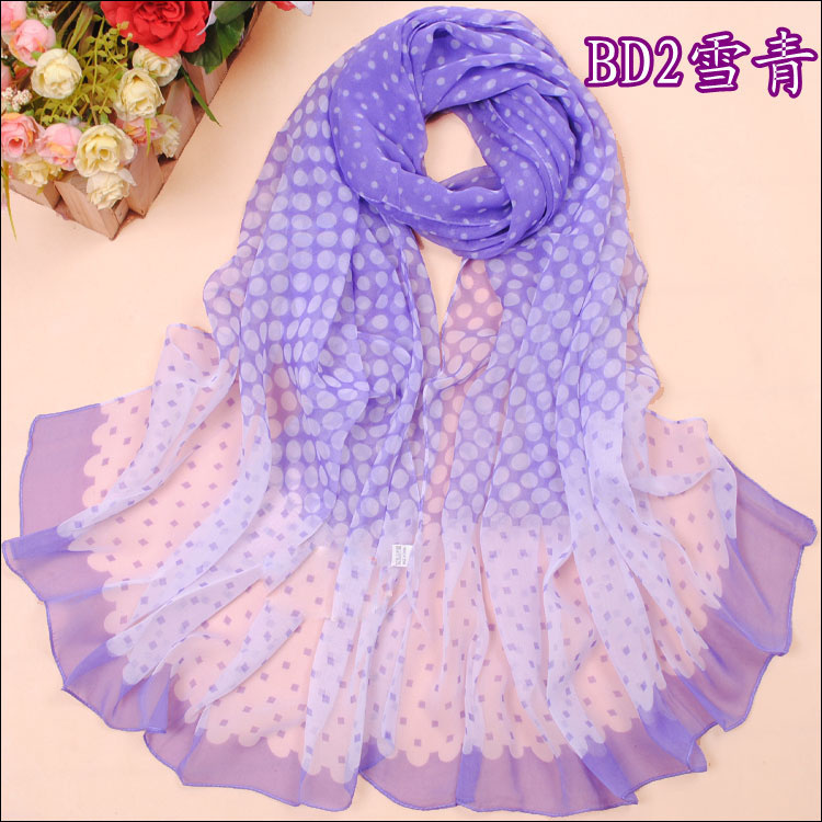Widened to increase dot scarves, georgette scarves