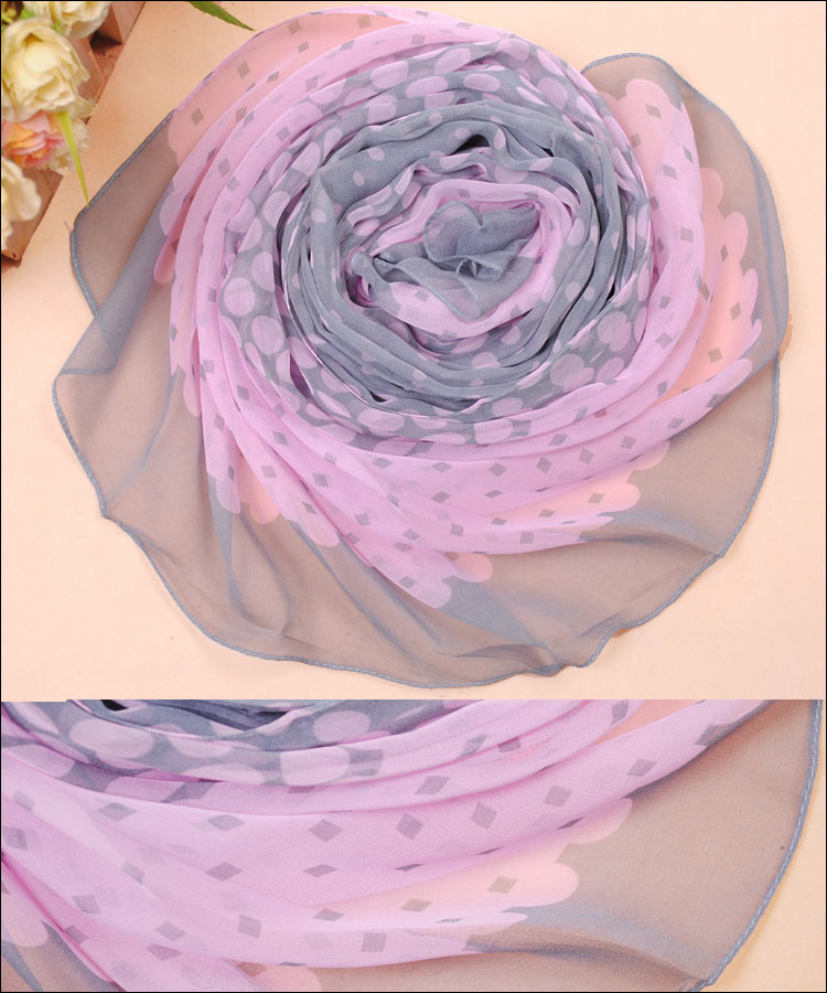 Widened to increase dot scarves, georgette scarves