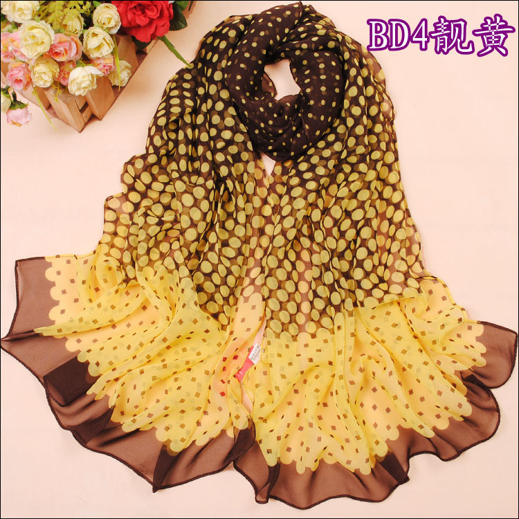 Widened to increase dot scarves, georgette scarves