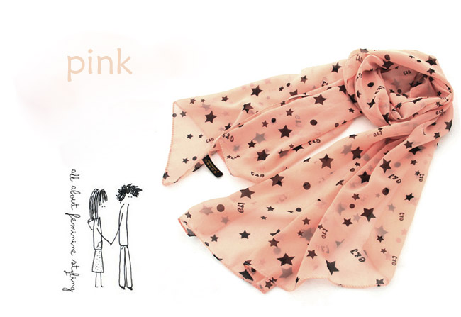 New star scarf, chiffon scarf