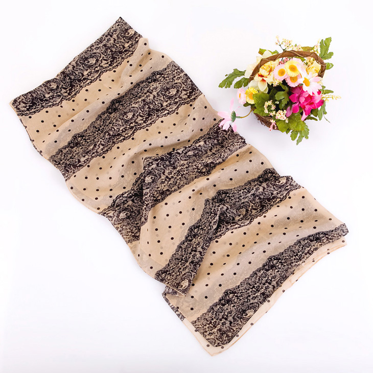 wholesale usa creen scarves lace dot silk scarf