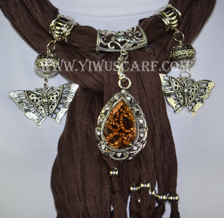 Fashion Alloy amber pendant jewelry scarf