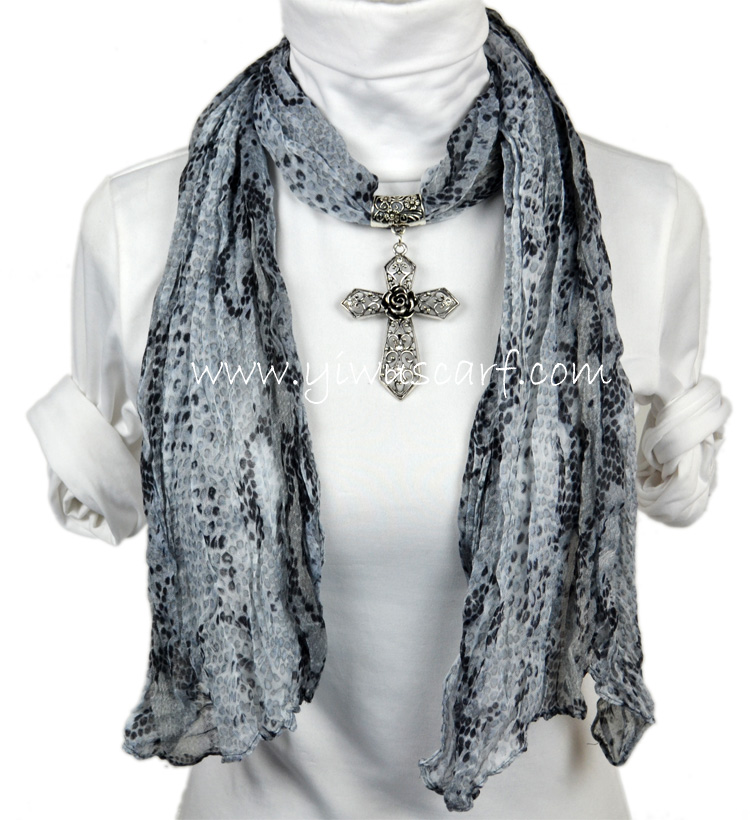 Cross pendant necklace jewelry scarf