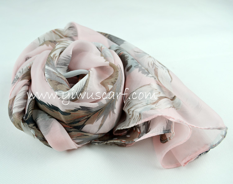 Feather silk scarf China scarf supply