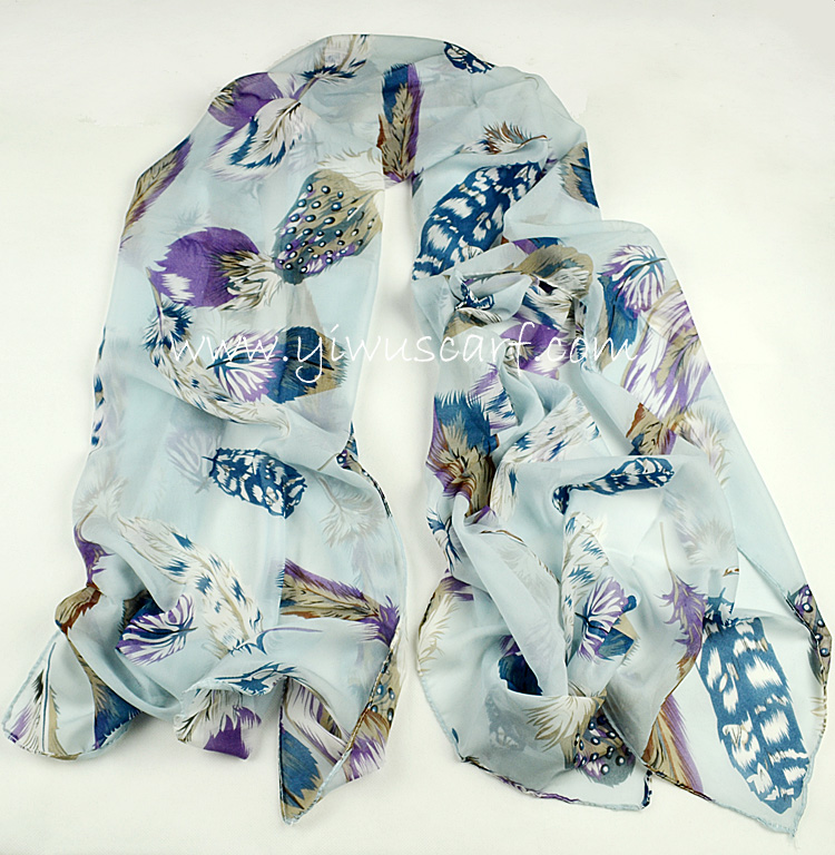 Feather silk scarf China scarf supply