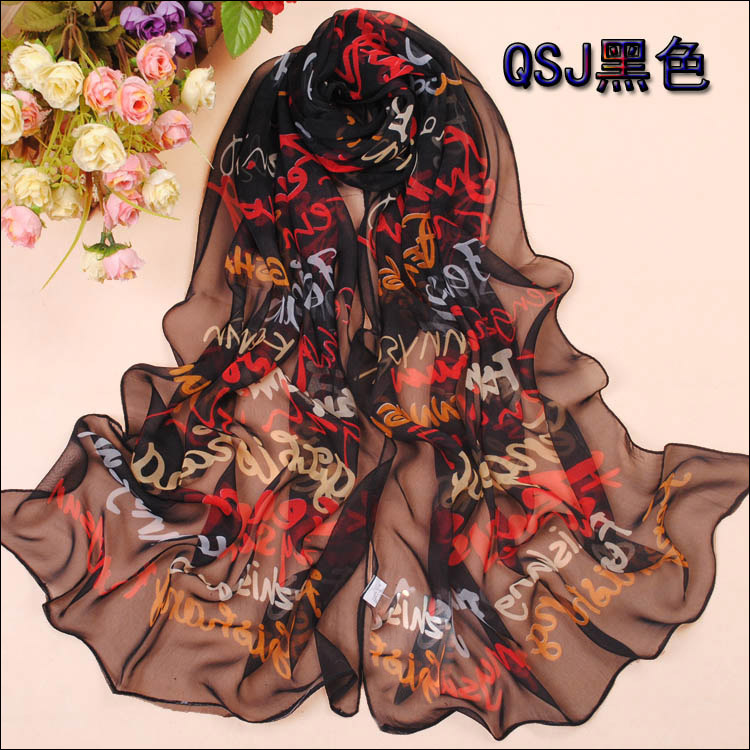 Colorful scarves letters new scarf