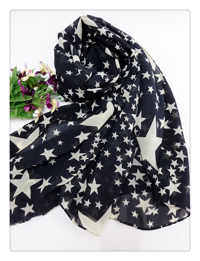 Chiffon stars scarves the pentagram shawls Scarf