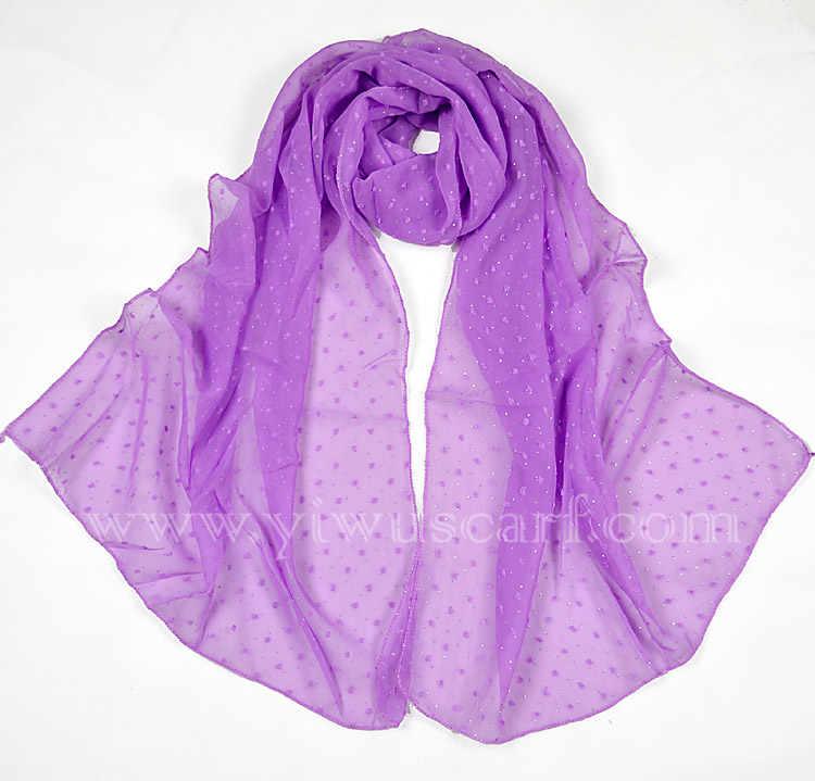 Hot fix rhinestone chiffon scarf
