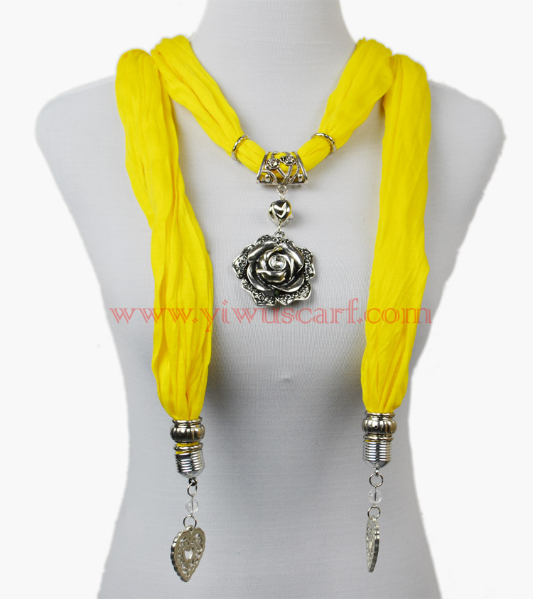 flower pendant necklace jewelry scarf