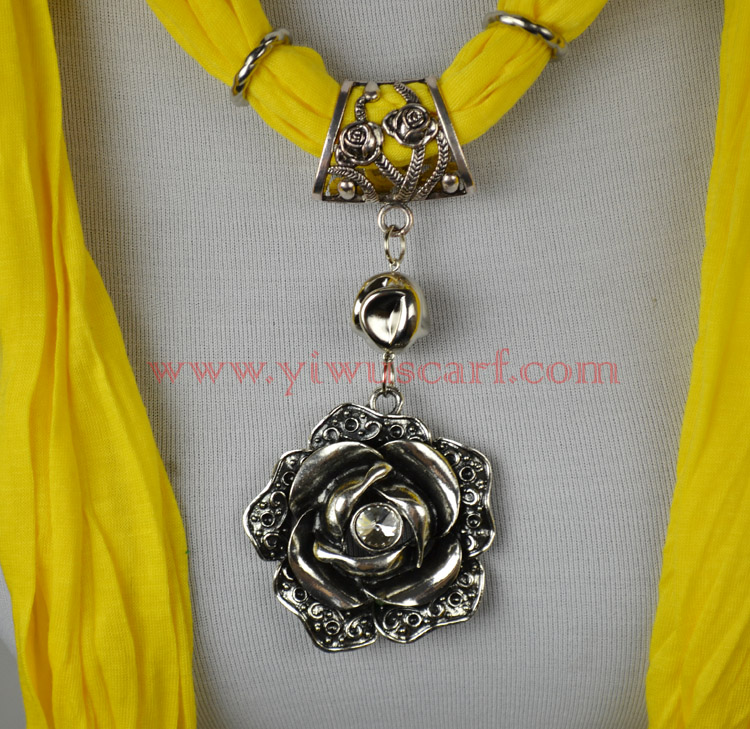 flower pendant necklace jewelry scarf