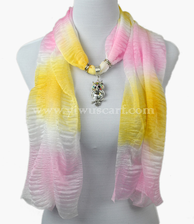 owl pendant jewelry scarf