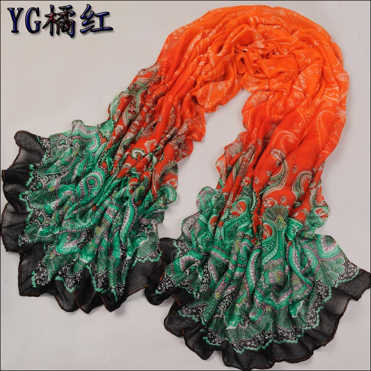 Winter cashew flower scarf Chinese scarves