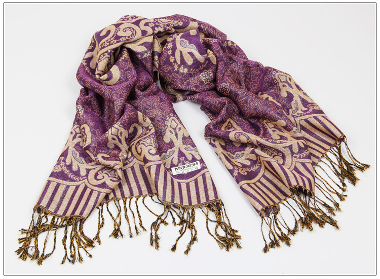 Mercerized cotton jacquard scarf