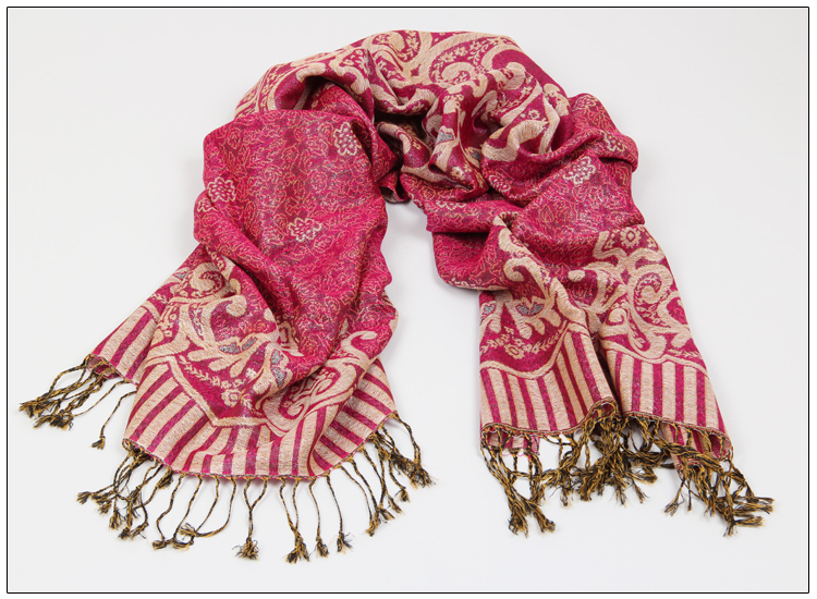 Mercerized cotton jacquard scarf
