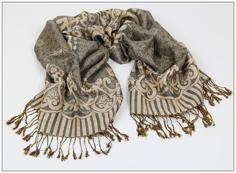 Mercerized cotton jacquard scarf