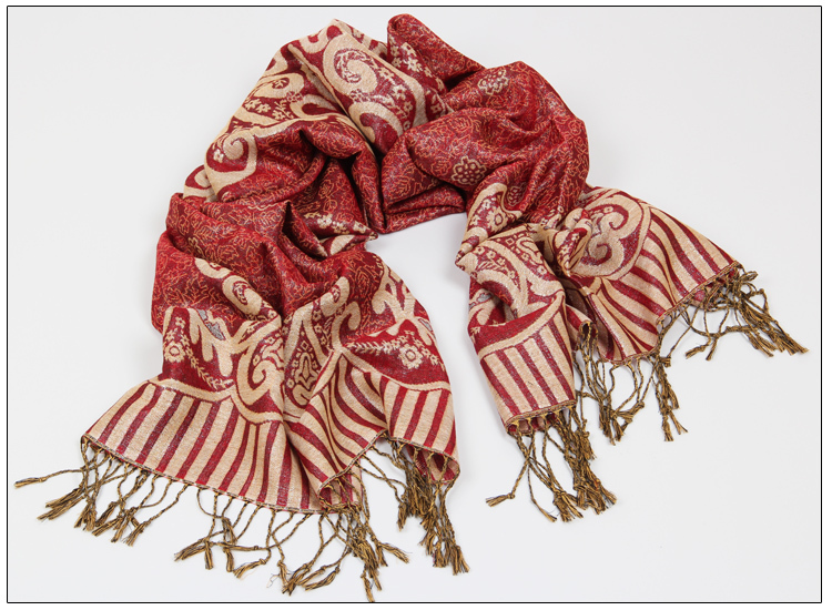 Mercerized cotton jacquard scarf