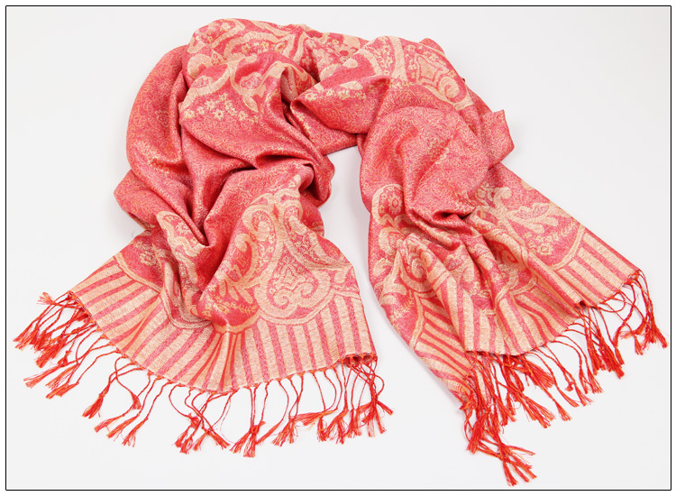 Mercerized cotton jacquard scarf