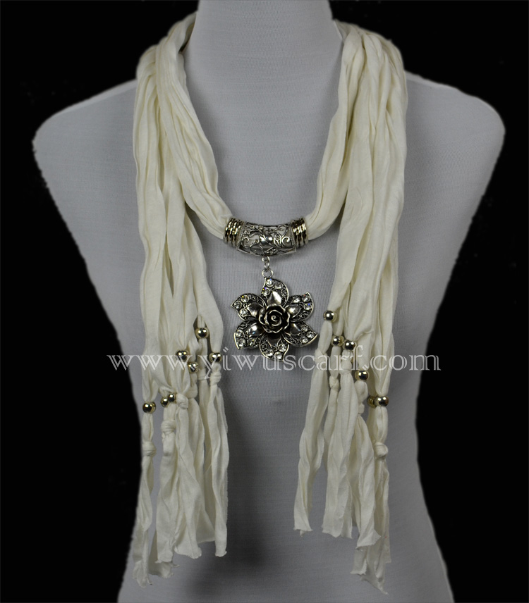 jewelry scarf flower pendant