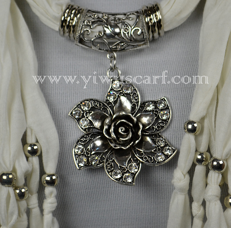jewelry scarf flower pendant