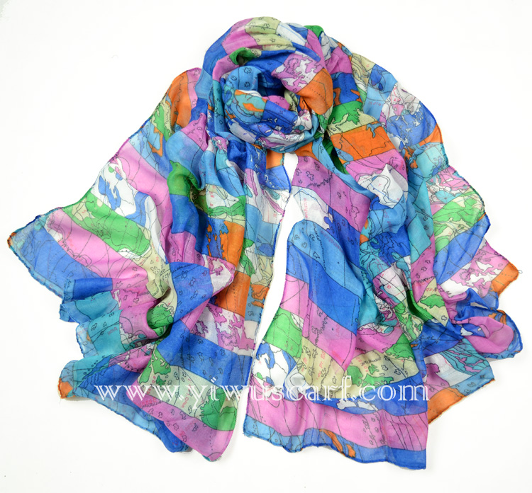 Map print scarf