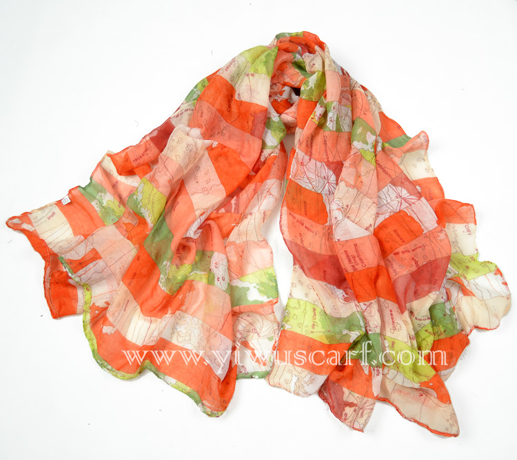 Map print scarf