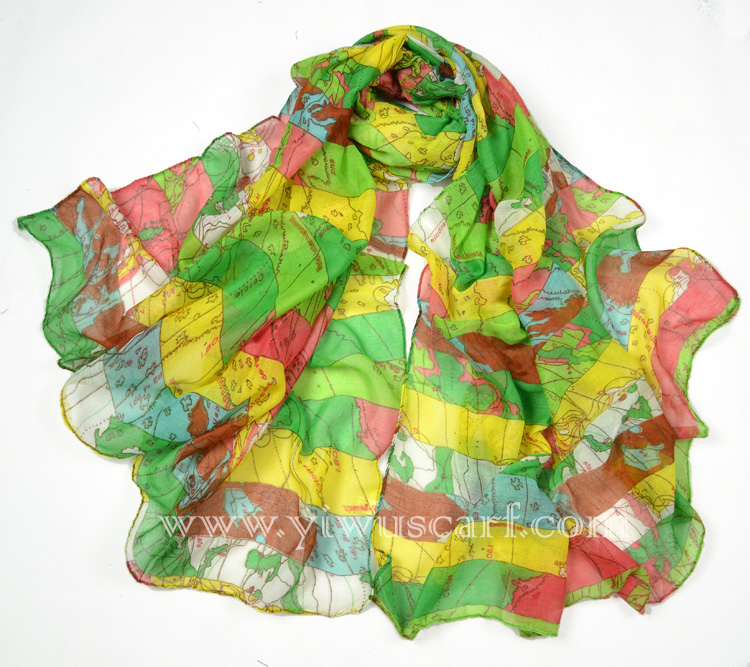 Map print scarf