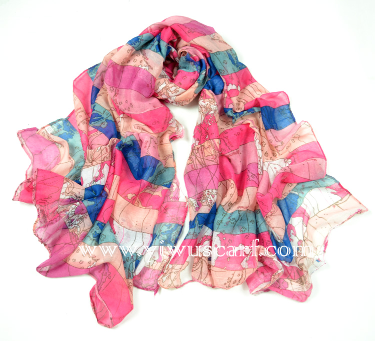 Map print scarf