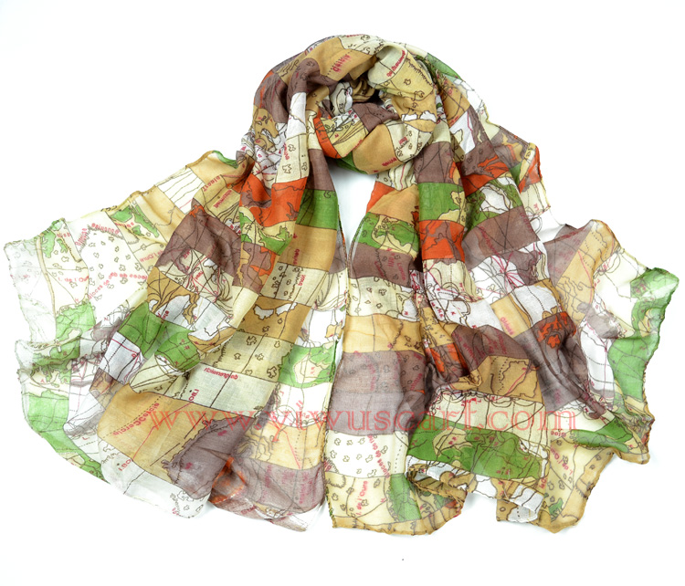 Map print scarf