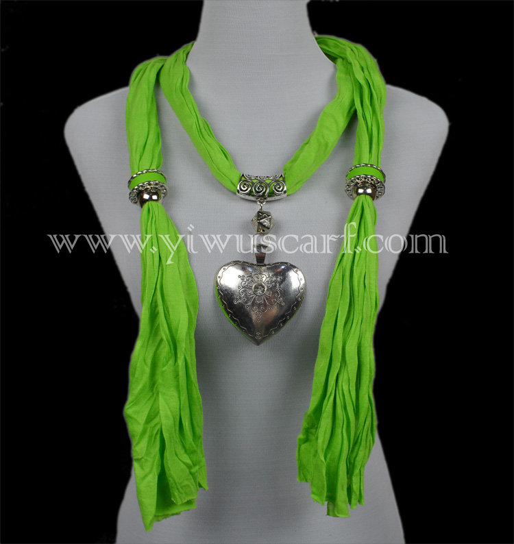 hot polyester heart pendant scarf