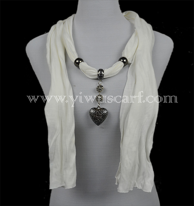 pendant scarf silver heart jewelry