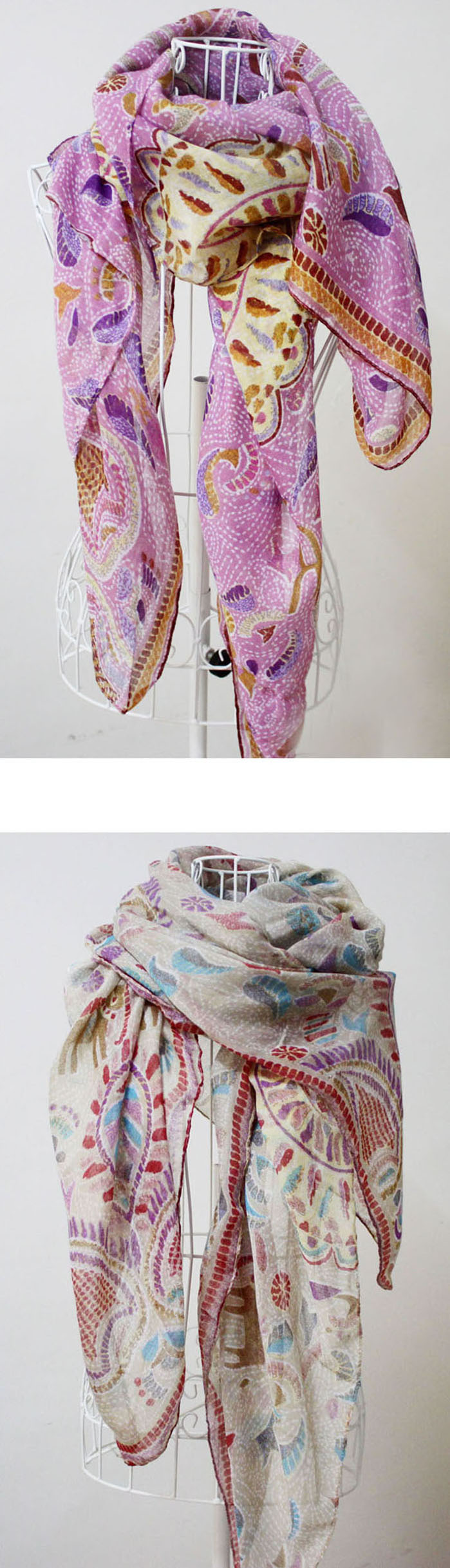U.S. cashew flower scarf gloves