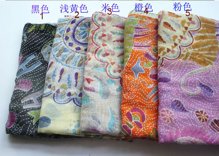 U.S. cashew flower scarf gloves