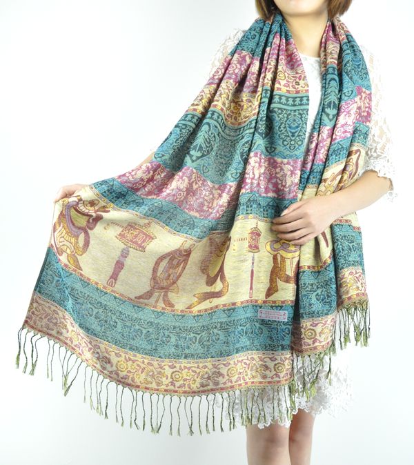 Mercerized cotton scarf jacquard scarf