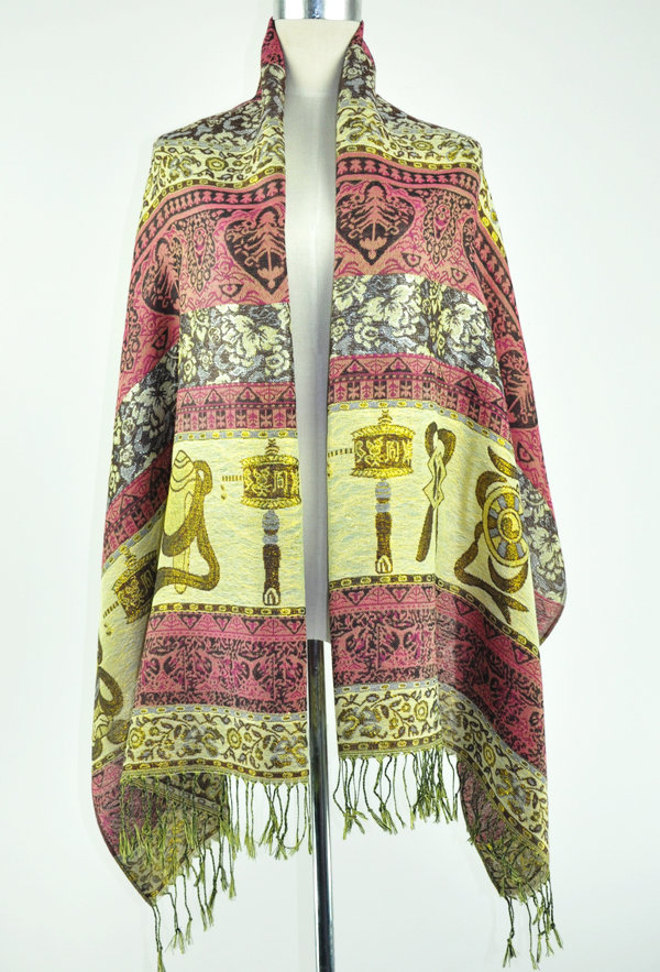 Mercerized cotton scarf jacquard scarf