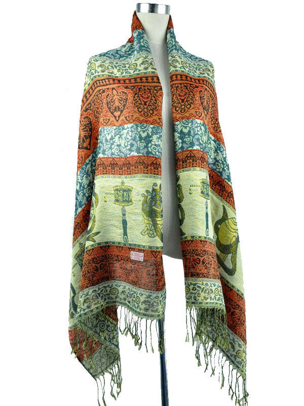 Mercerized cotton scarf jacquard scarf