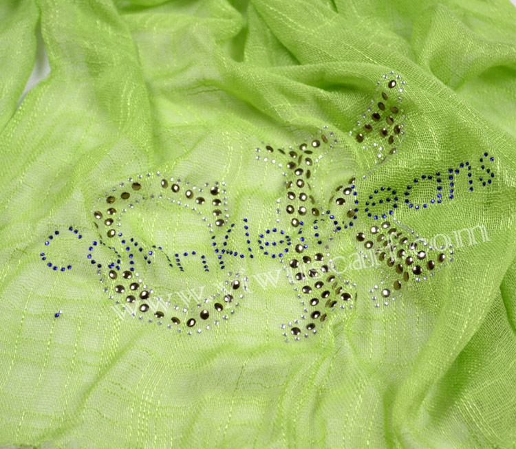 Womens Fashion Flower Rhinestone Scarf