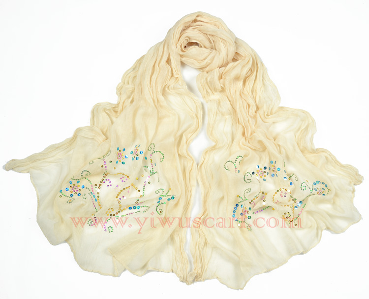 Rhinestones cotton scarf