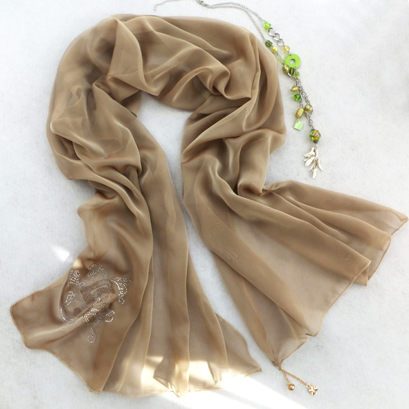 pendant silk scarf