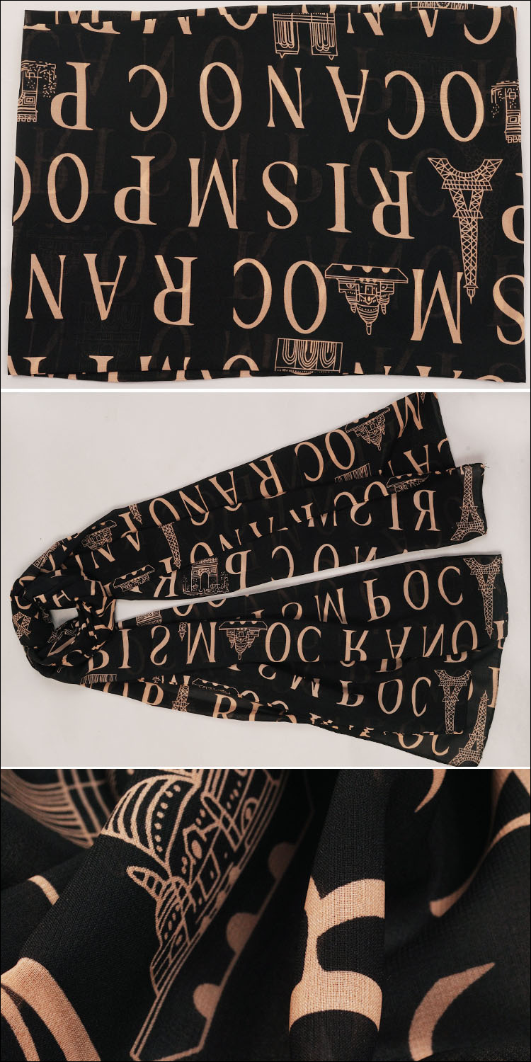Letters chiffon scarf