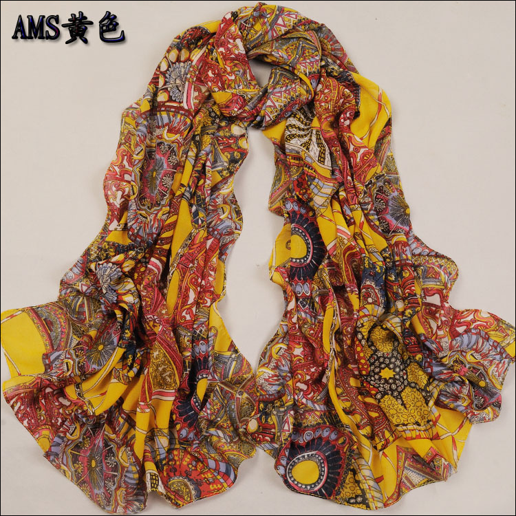 German mixed color silk scarves