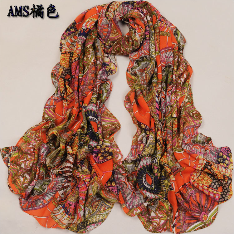 German mixed color silk scarves