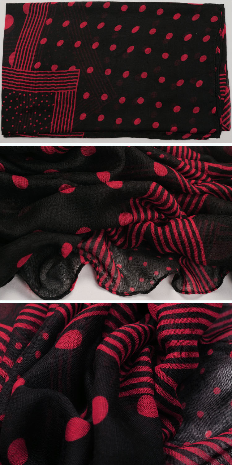 Dot color matching scarf, cotton and linen scarf