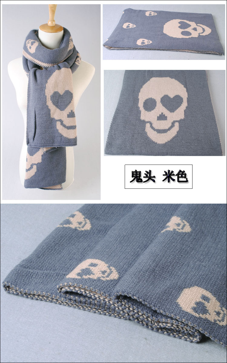 winter lady knitting wool scarf