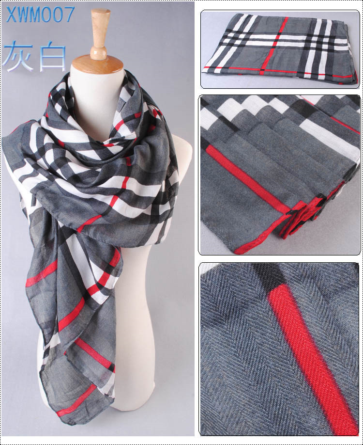 Large plaid cotton scarves