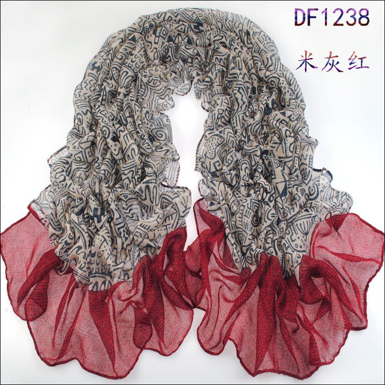 Women's long cotton letters big Scarf