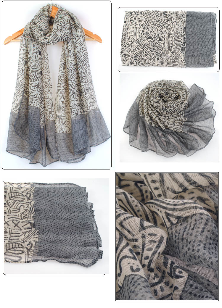 Women's long cotton letters big Scarf