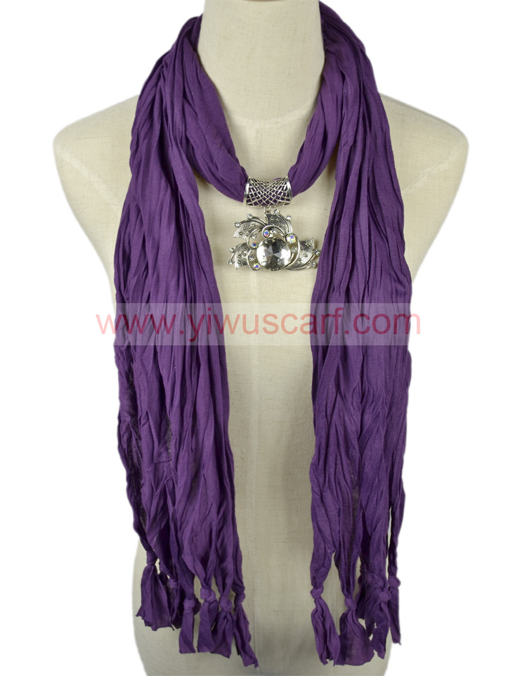 Elliptical Pendant Scarf Dark Purple
